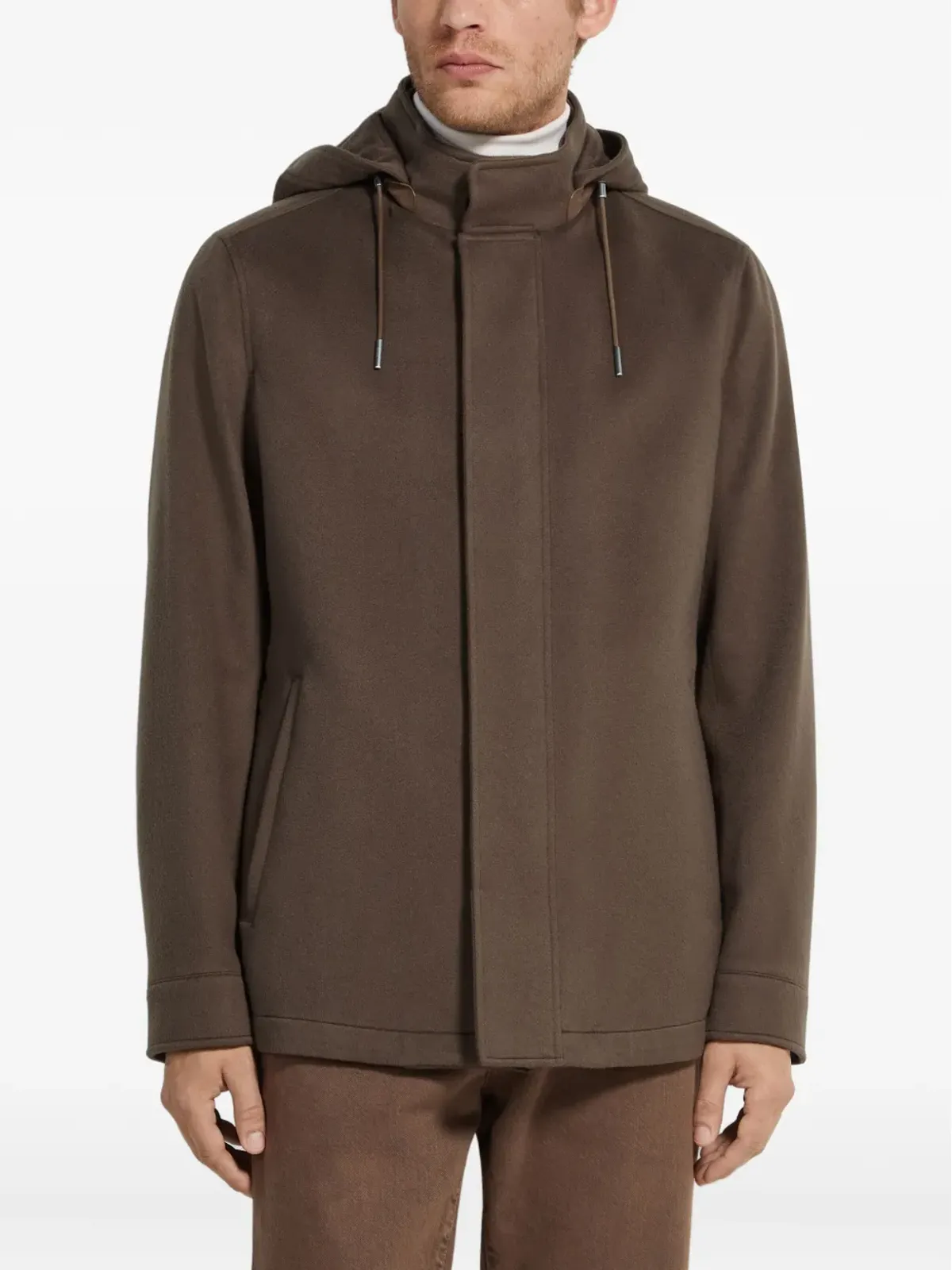 Zegna オアジ カシミア フード付きジャケット - 画像3