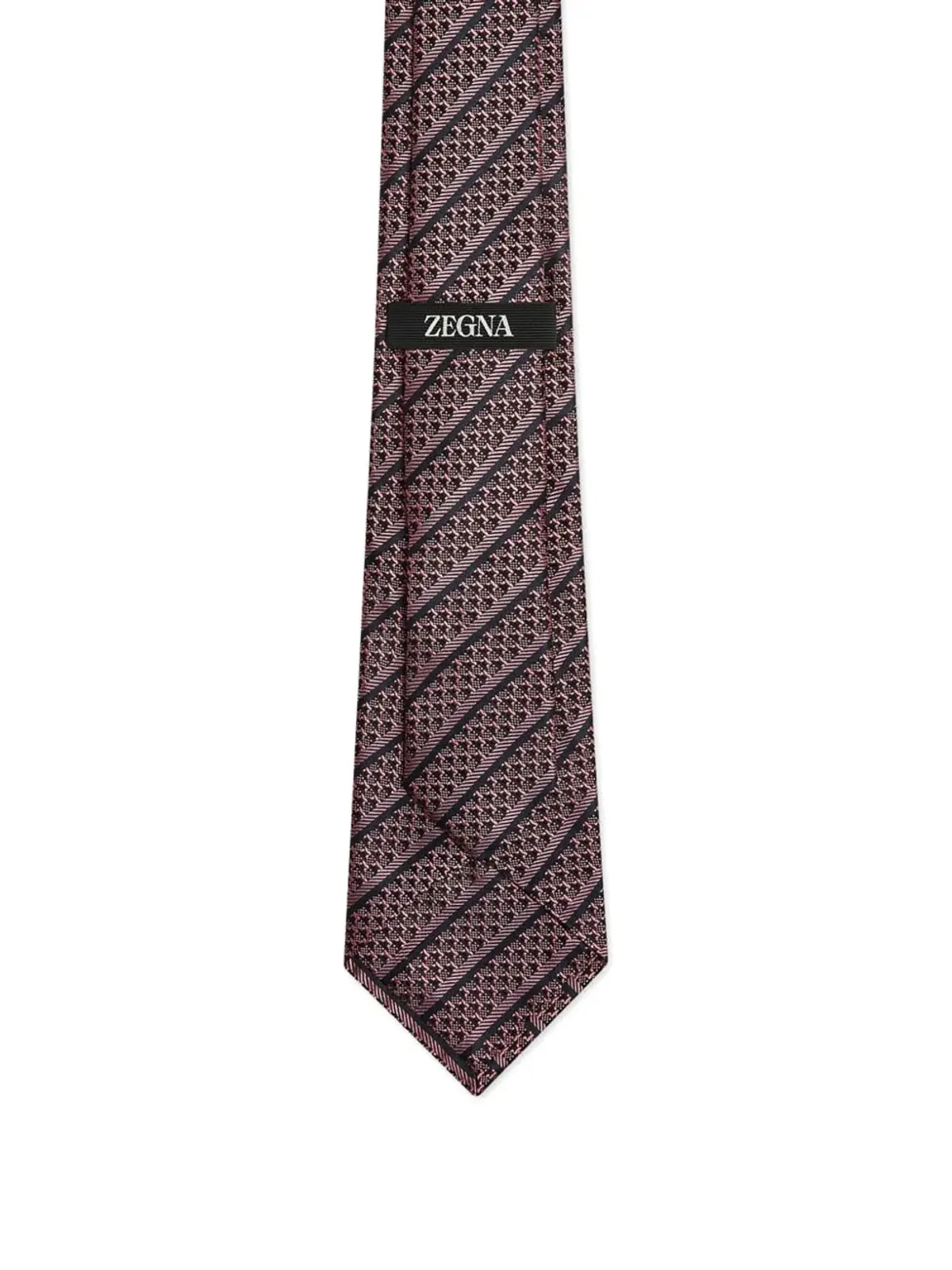 Zegna 斜めストライプのシルクネクタイ - 画像2