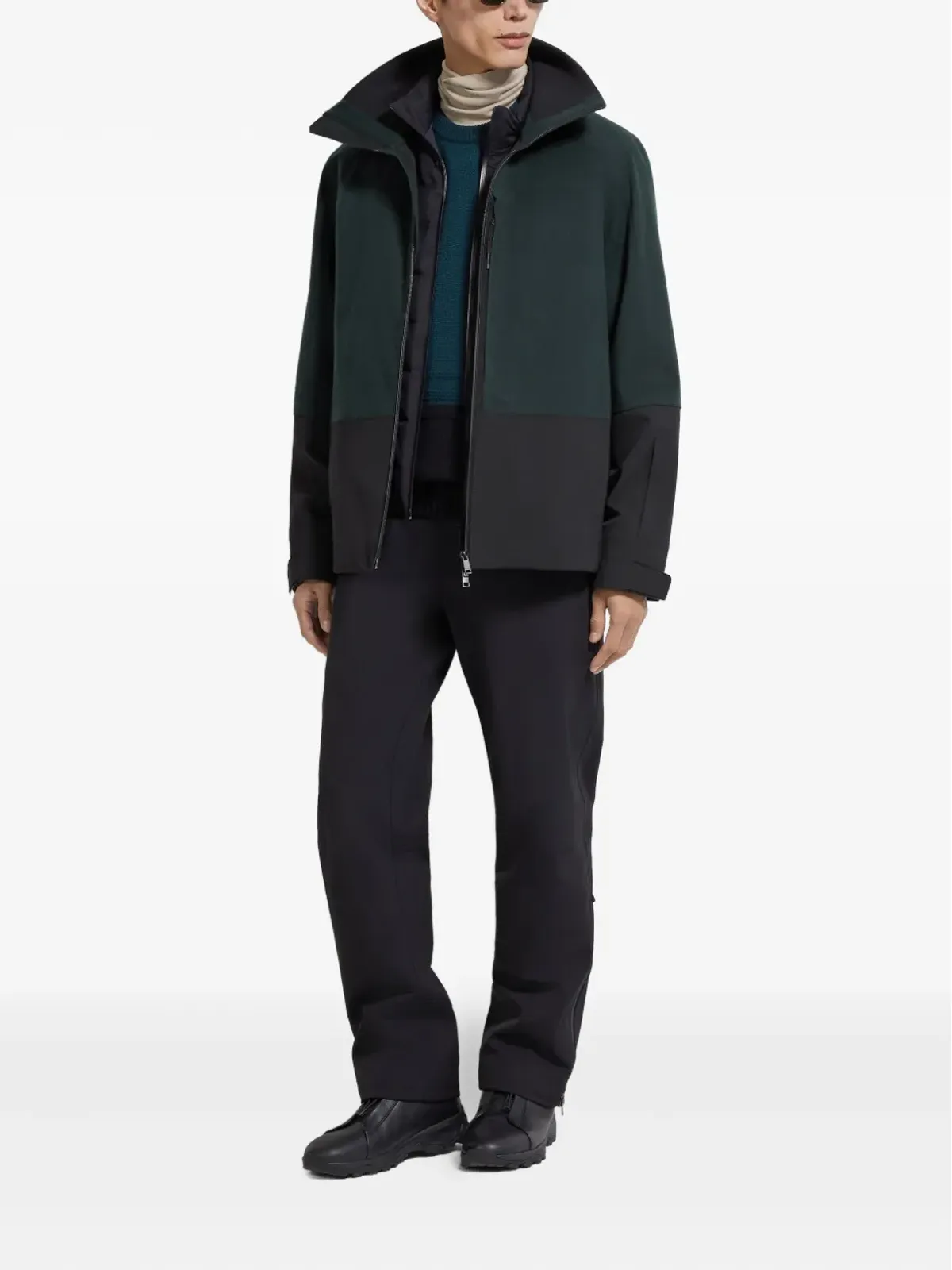 Zegna オアジ フード付き ツートーン ジャケット - 画像2