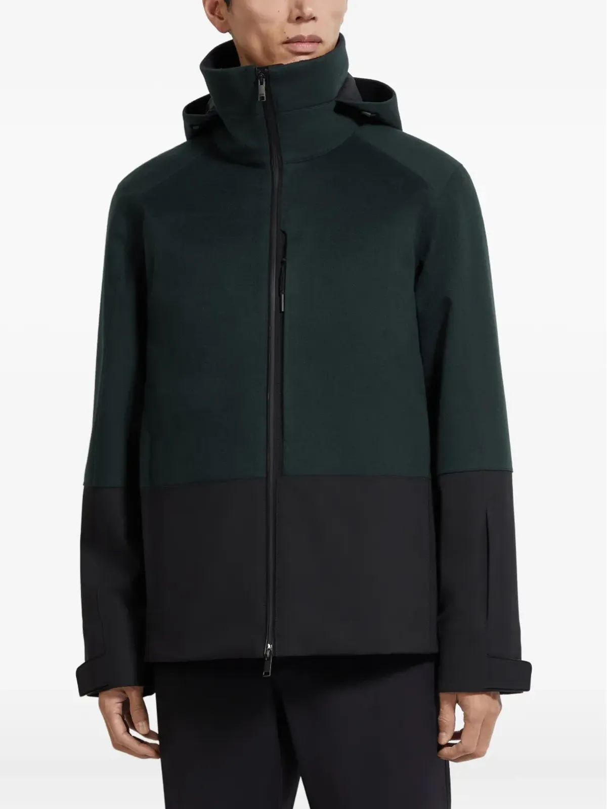 Zegna オアジ フード付き ツートーン ジャケット - 画像3