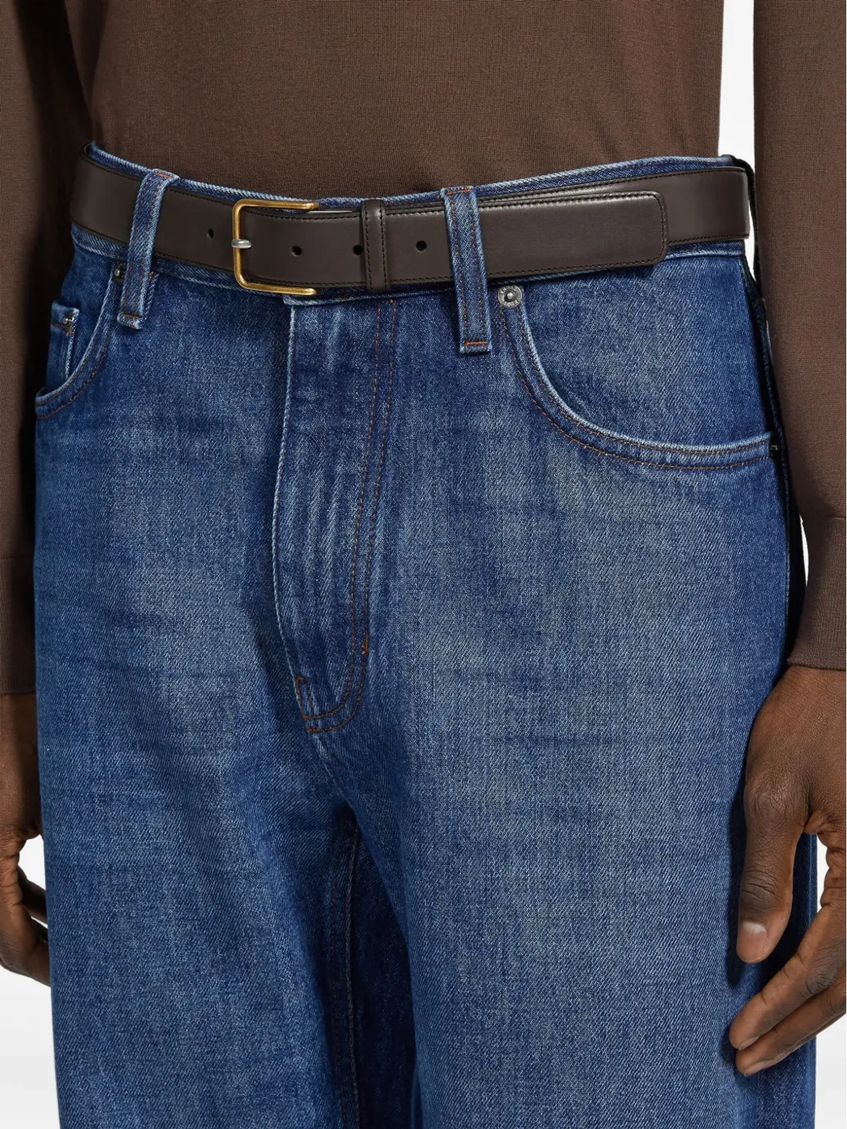 Zegna レザー バックル ベルト - 画像3