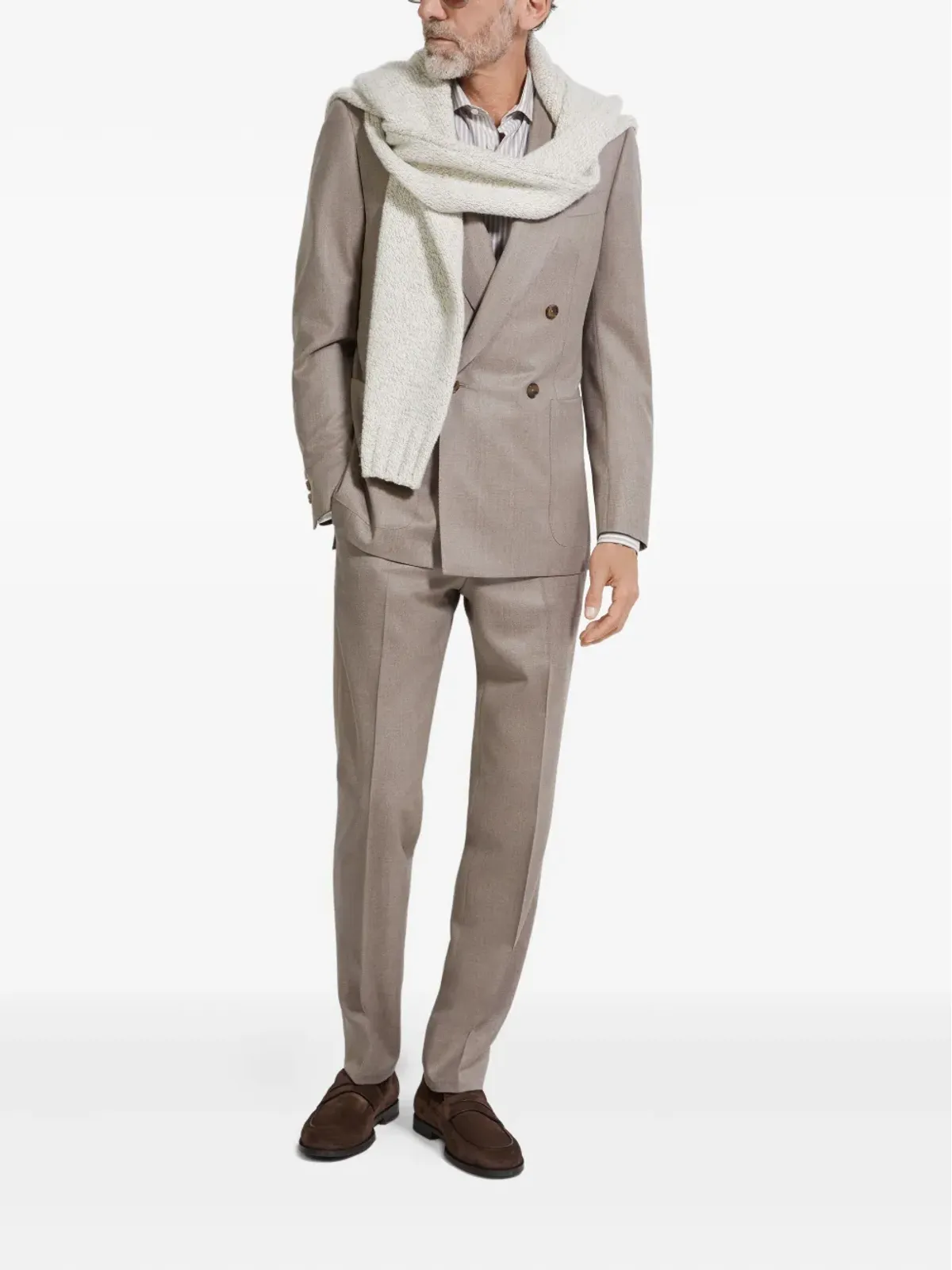 Zegna ストライプ柄シルクコットンシャツ - 画像2