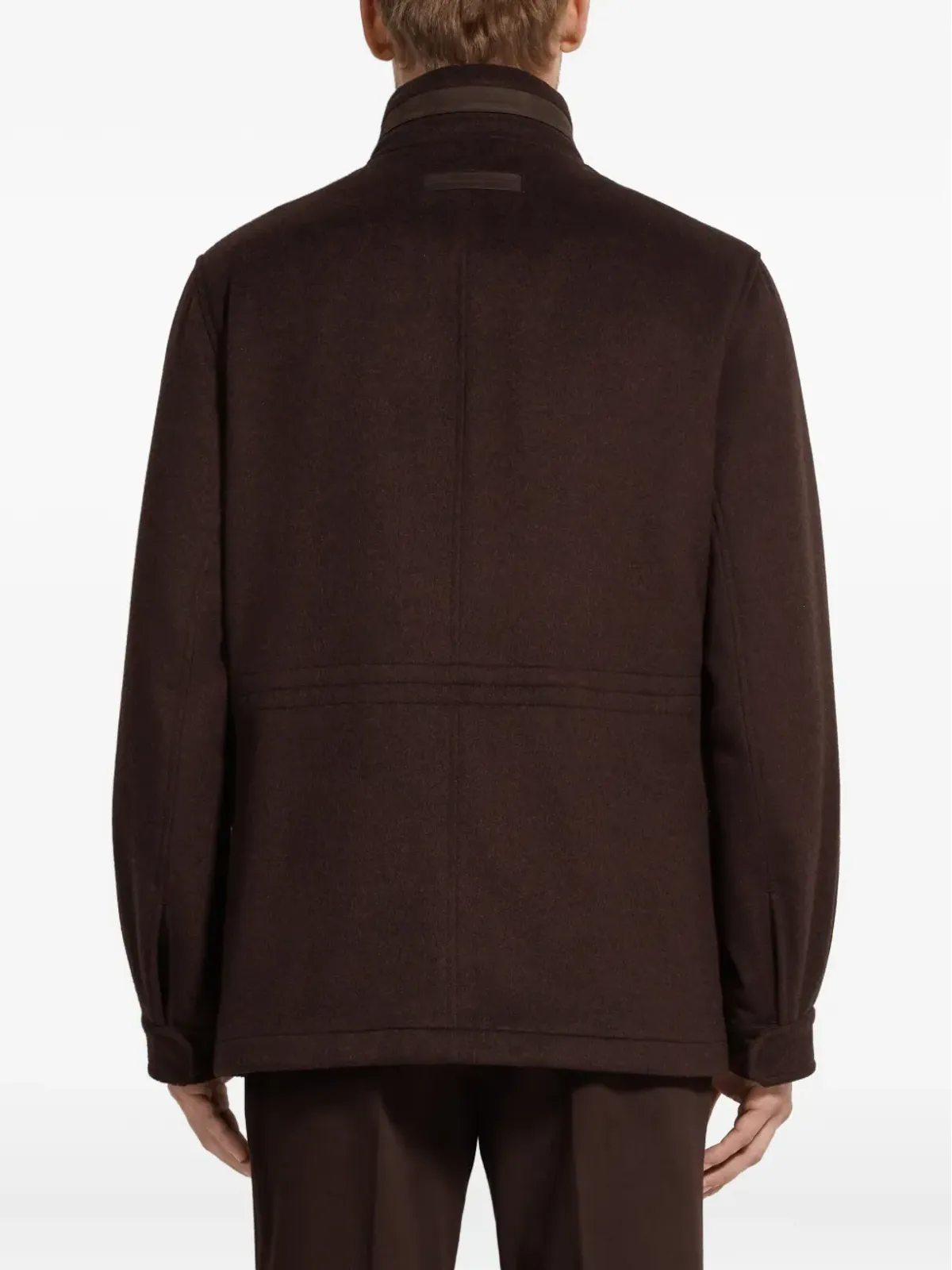 Zegna カシミヤ ハイネック ジャケット ブラウン - 画像4