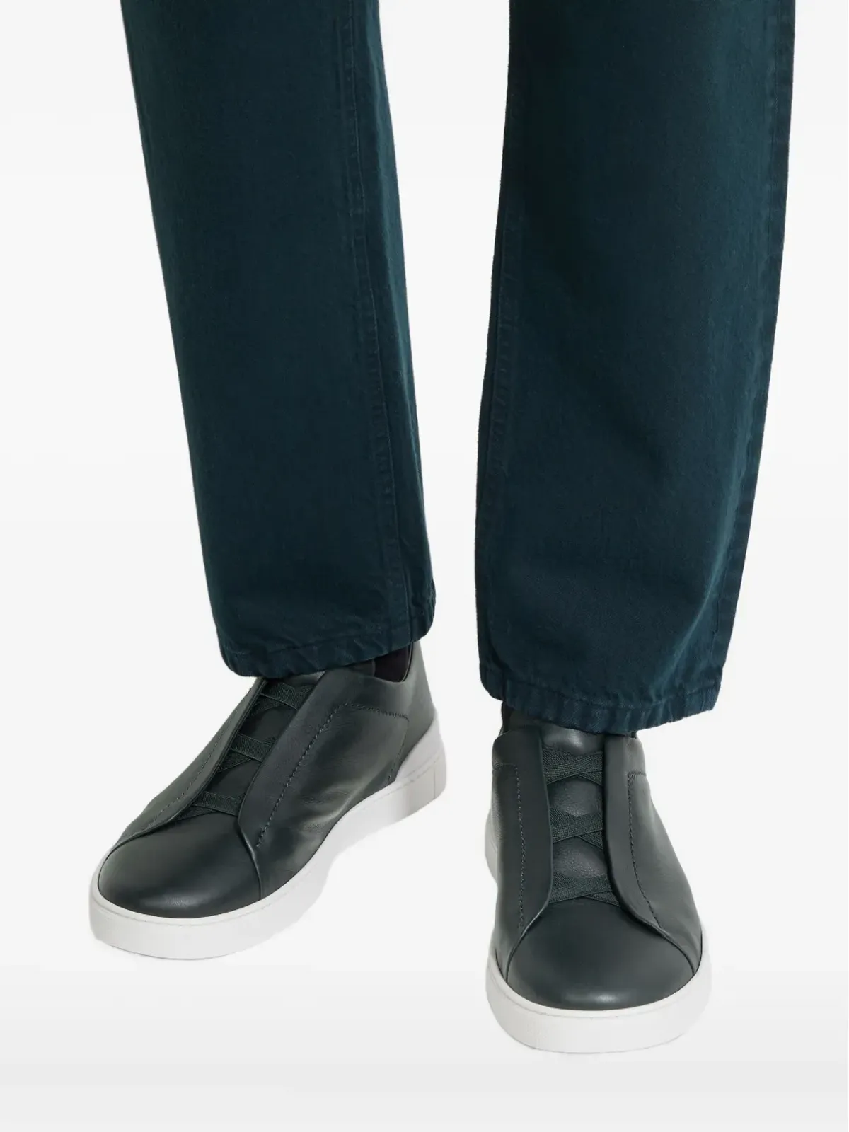 Zegna セカンドスキン トリプルステッチ スニーカー - Blue - 画像5