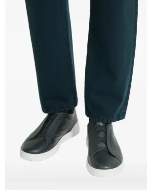 Zegna セカンドスキン トリプルステッチ スニーカー - Blue - サムネイル5