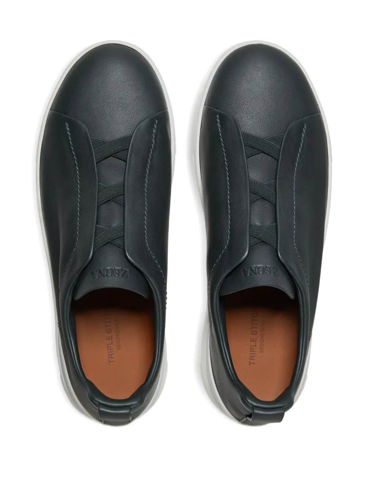 Zegna セカンドスキン トリプルステッチ スニーカー - Blue - 画像3