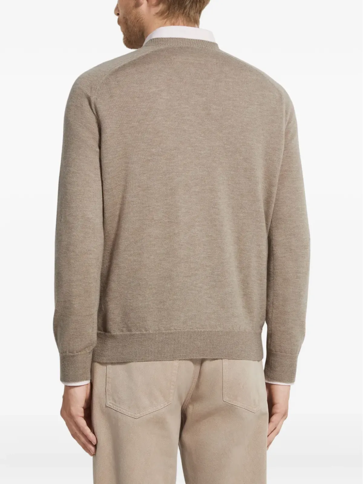 Zegna オアジ Vネック リブ カシミヤセーター - N92 - 画像3