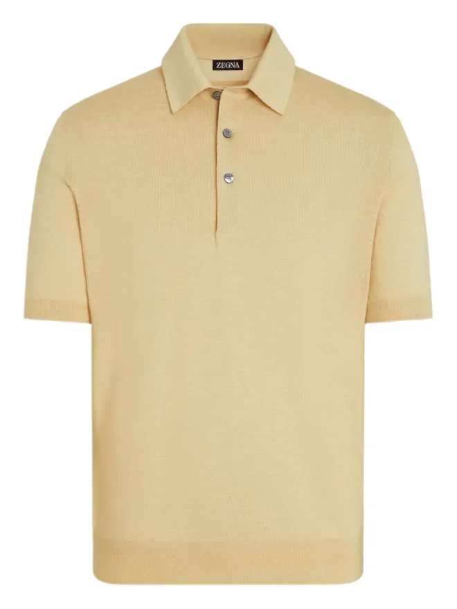 ZEGNA Zegna メランジショートスリーブポロシャツ - イエローの商品画像