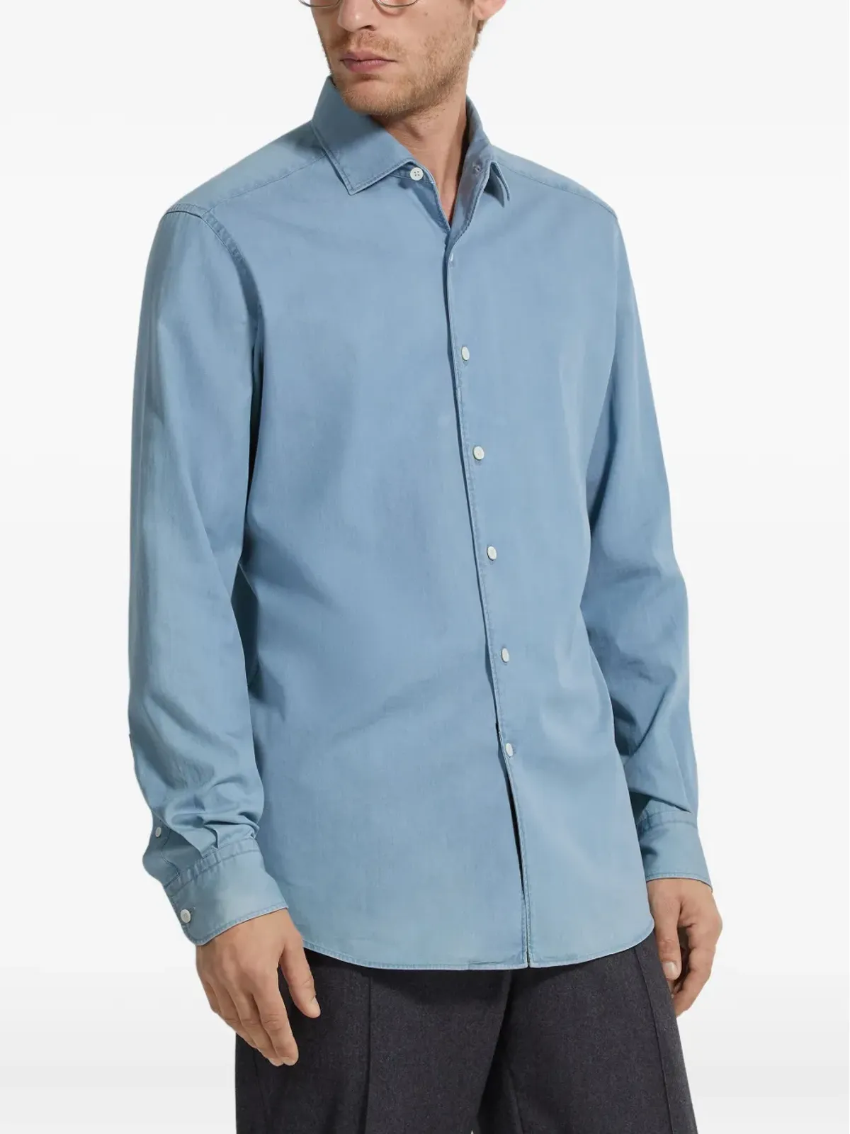 Zegna コットン長袖シャツ - 画像3