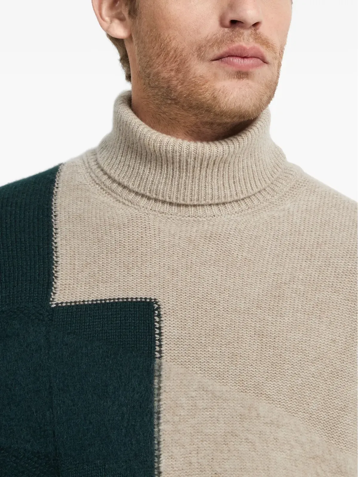 Zegna カラーブロック タートルネックセーター - 画像5