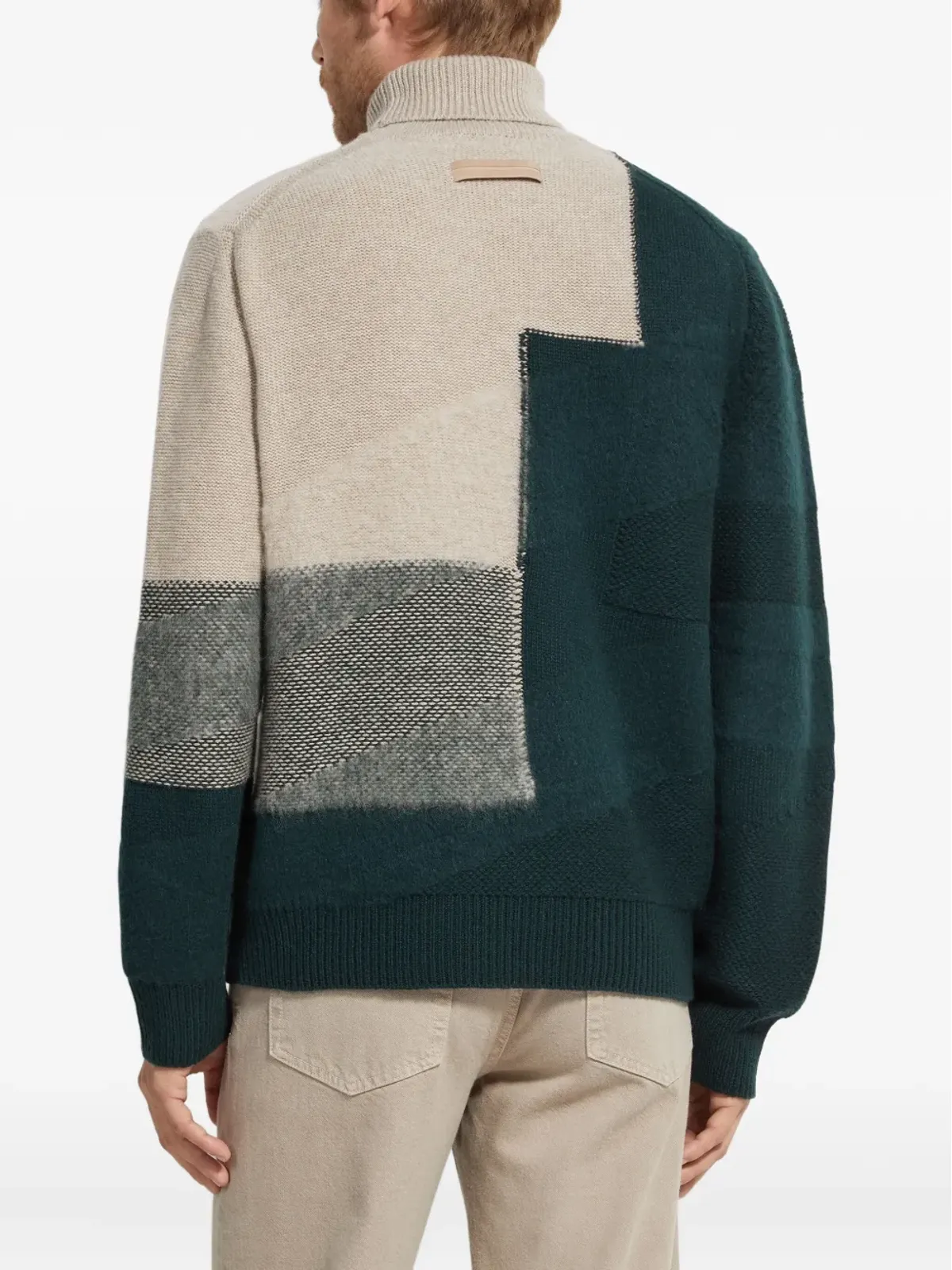 Zegna カラーブロック タートルネックセーター - 画像4
