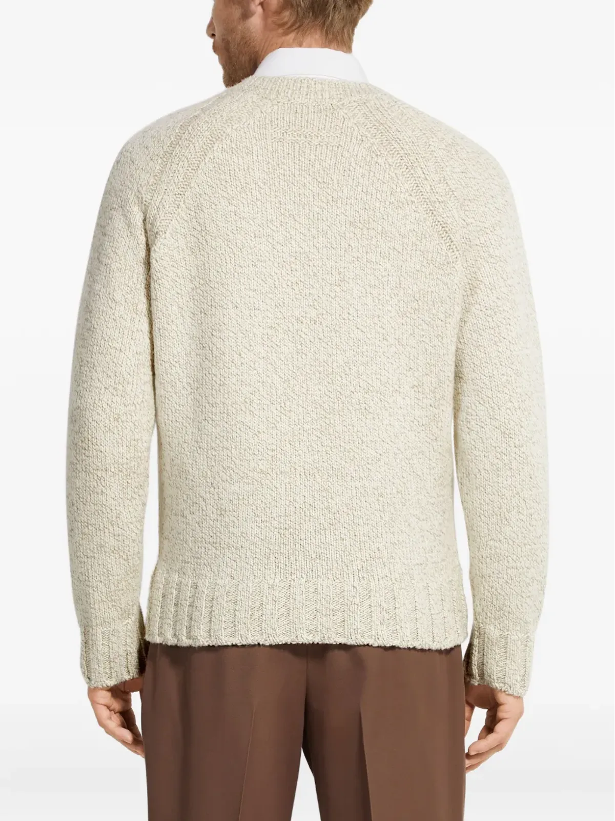 Zegna Vネック ラグランスリーブ セーター - Neutrals - 画像4