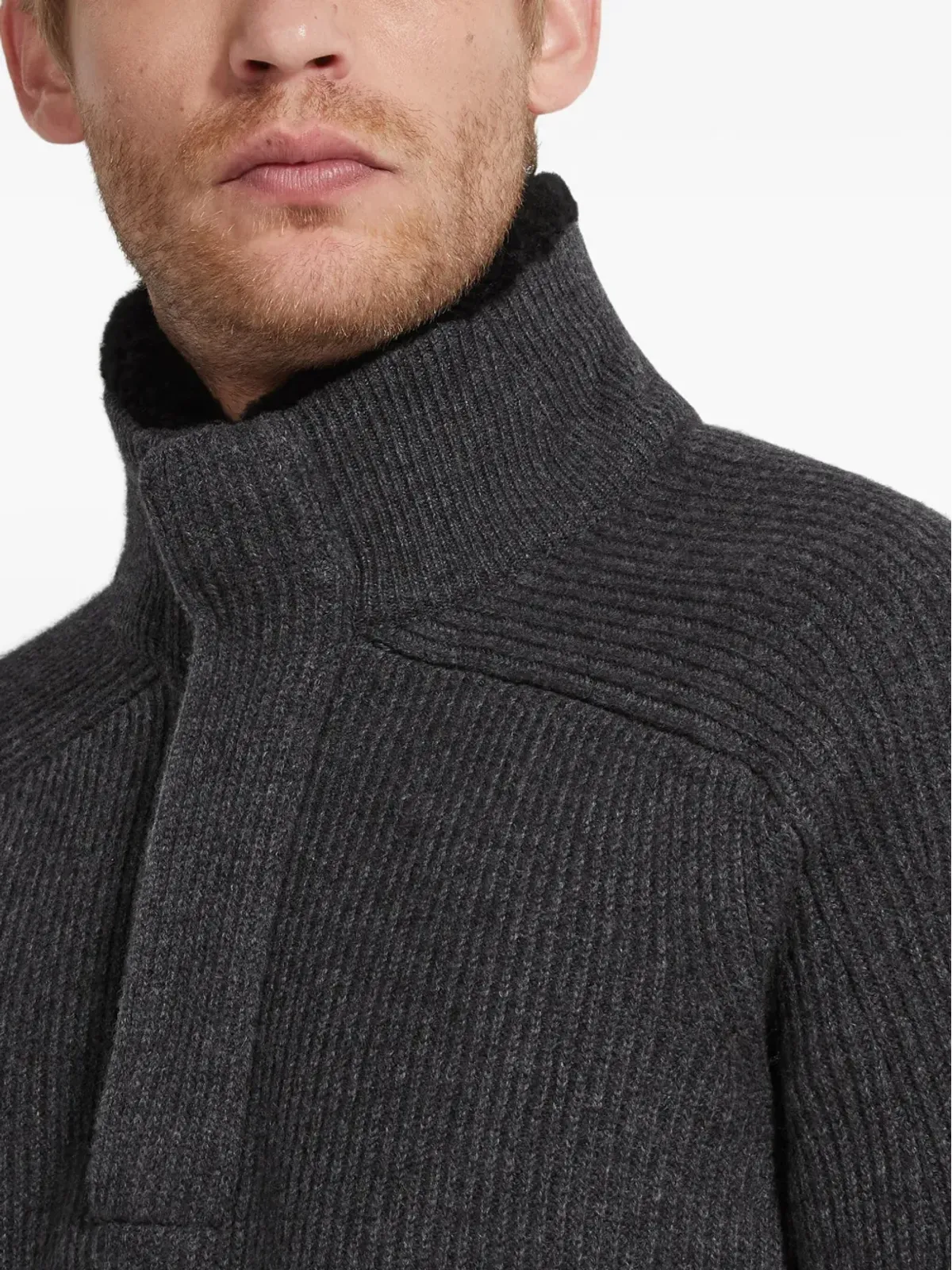 Zegna オアジ カシミア セーター グレー - 画像5