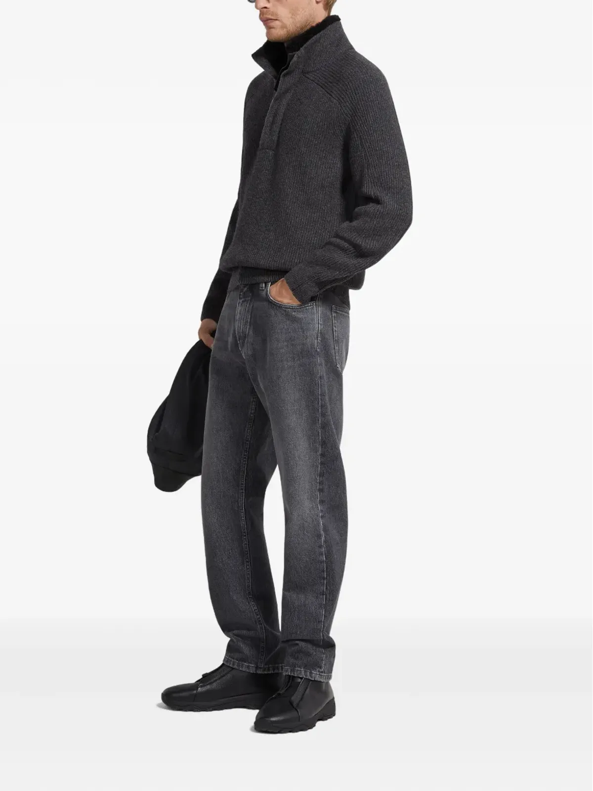 Zegna オアジ カシミア セーター グレー - 画像2