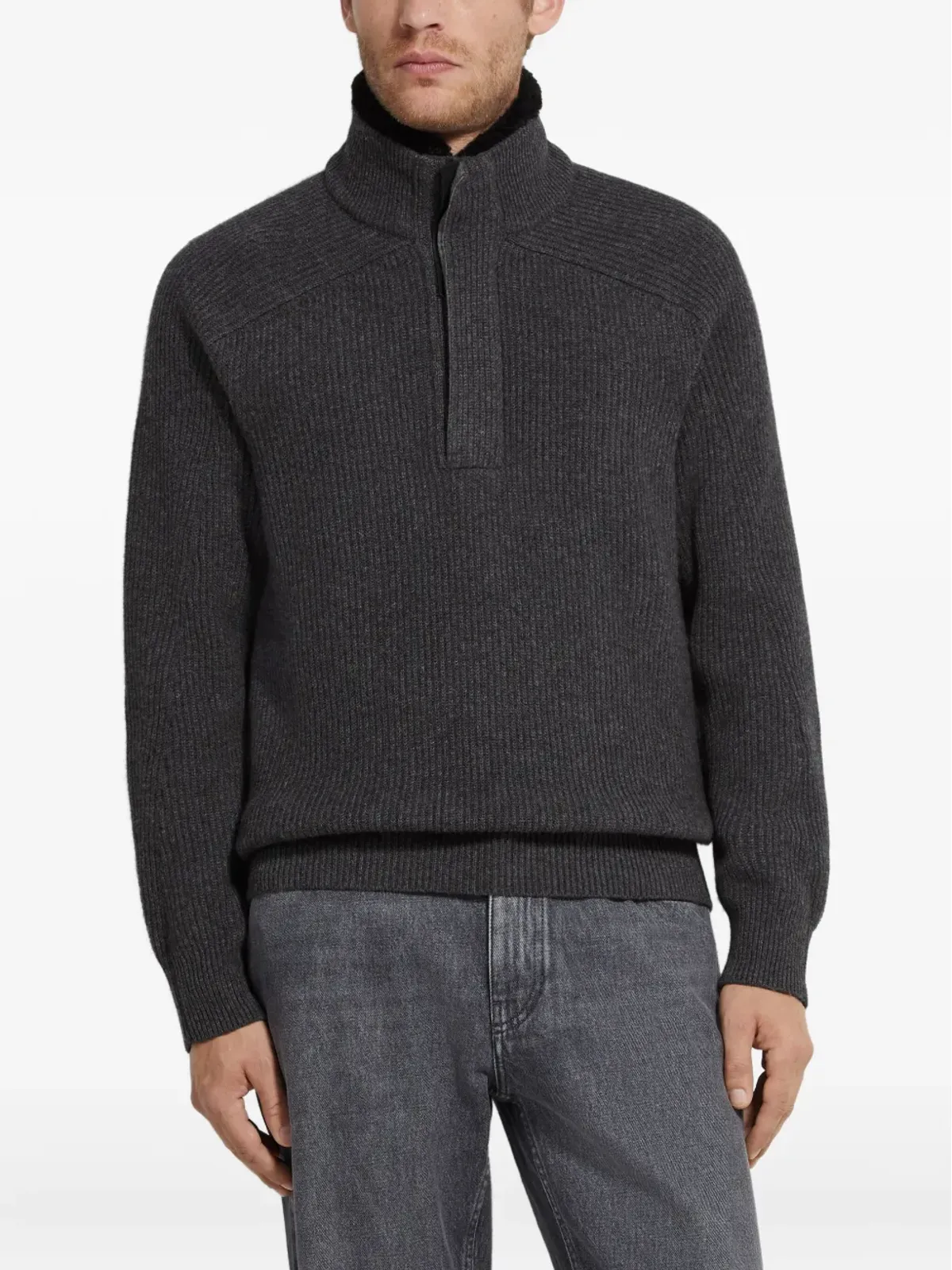 Zegna オアジ カシミア セーター グレー - 画像3