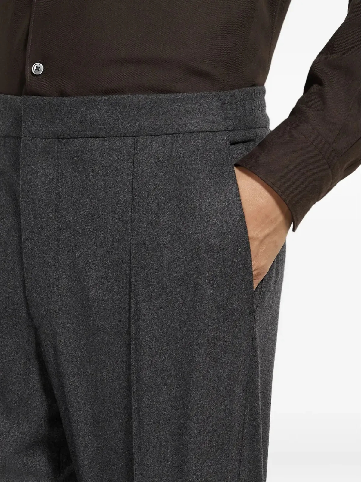 Zegna ウール混紡 テーパードパンツ - 画像5