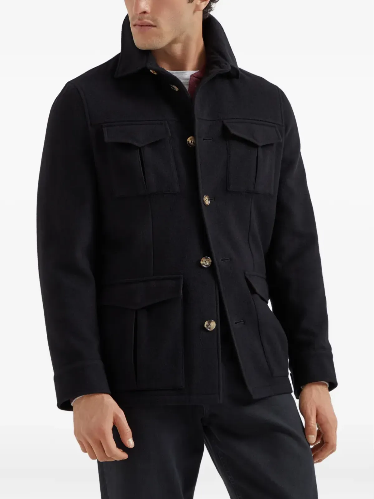 Brunello Cucinelli カシミア ミリタリージャケット - 画像3