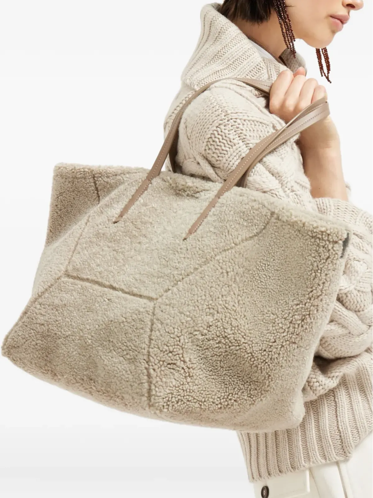 Brunello Cucinelli シアリング トートバッグ - 画像2