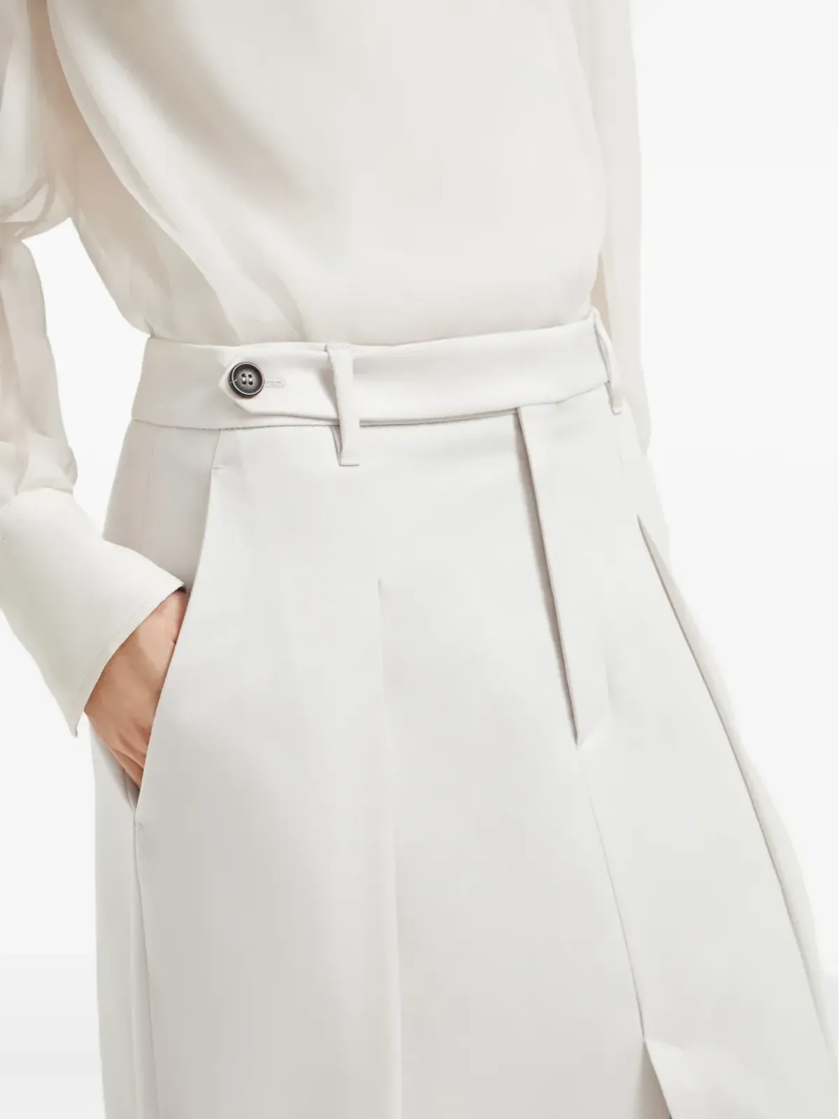 Brunello Cucinelli プリーツ前スリット入りマキシスカート - 画像5