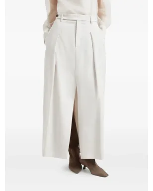 Brunello Cucinelli プリーツ前スリット入りマキシスカート - サムネイル4