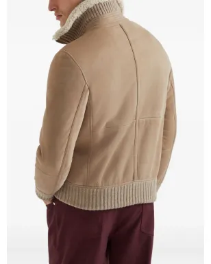 Brunello Cucinelli シアリングカラー付きスエードジャケット - サムネイル5