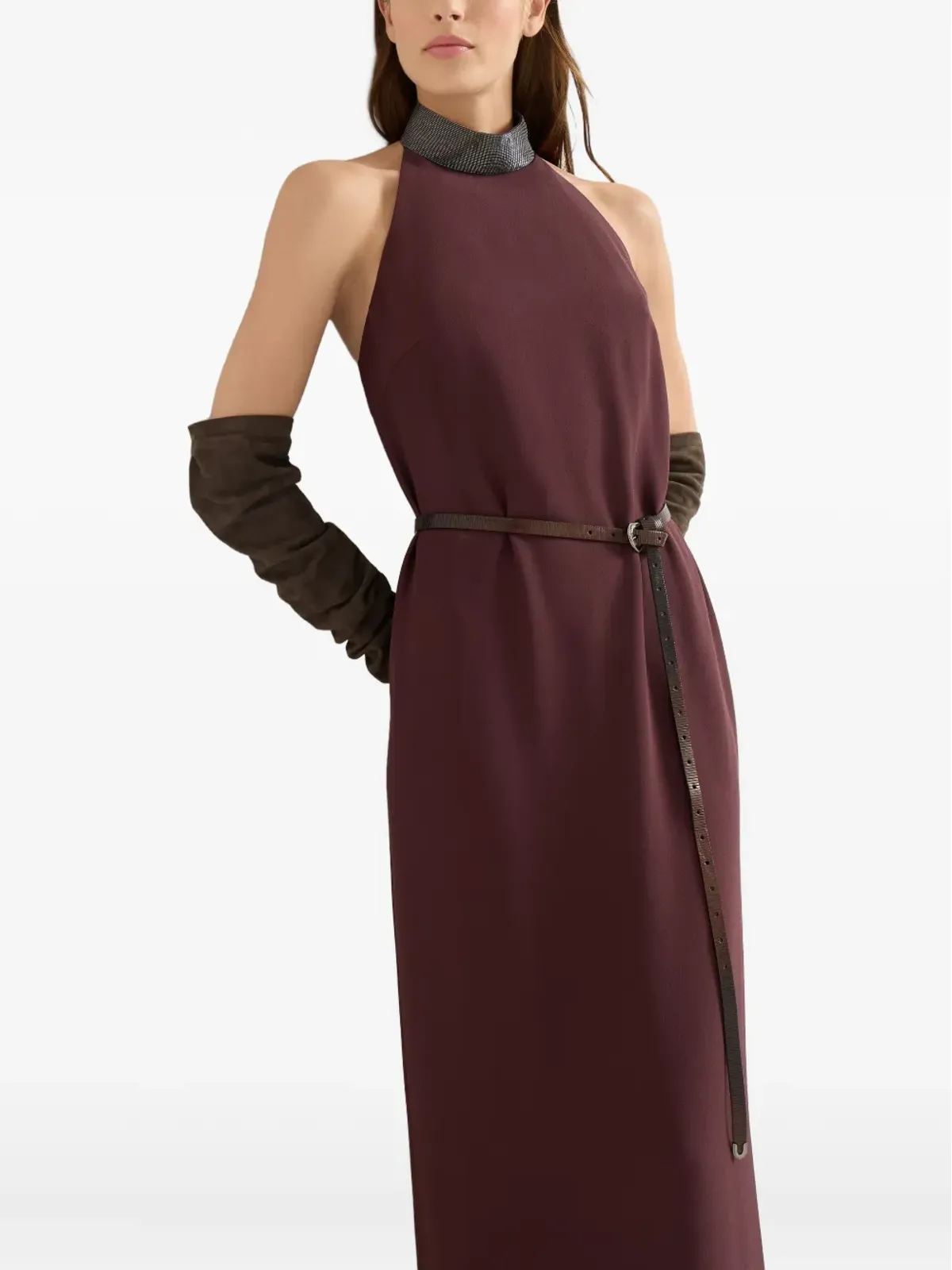 Brunello Cucinelli 装飾ホルターネックドレス - 画像4