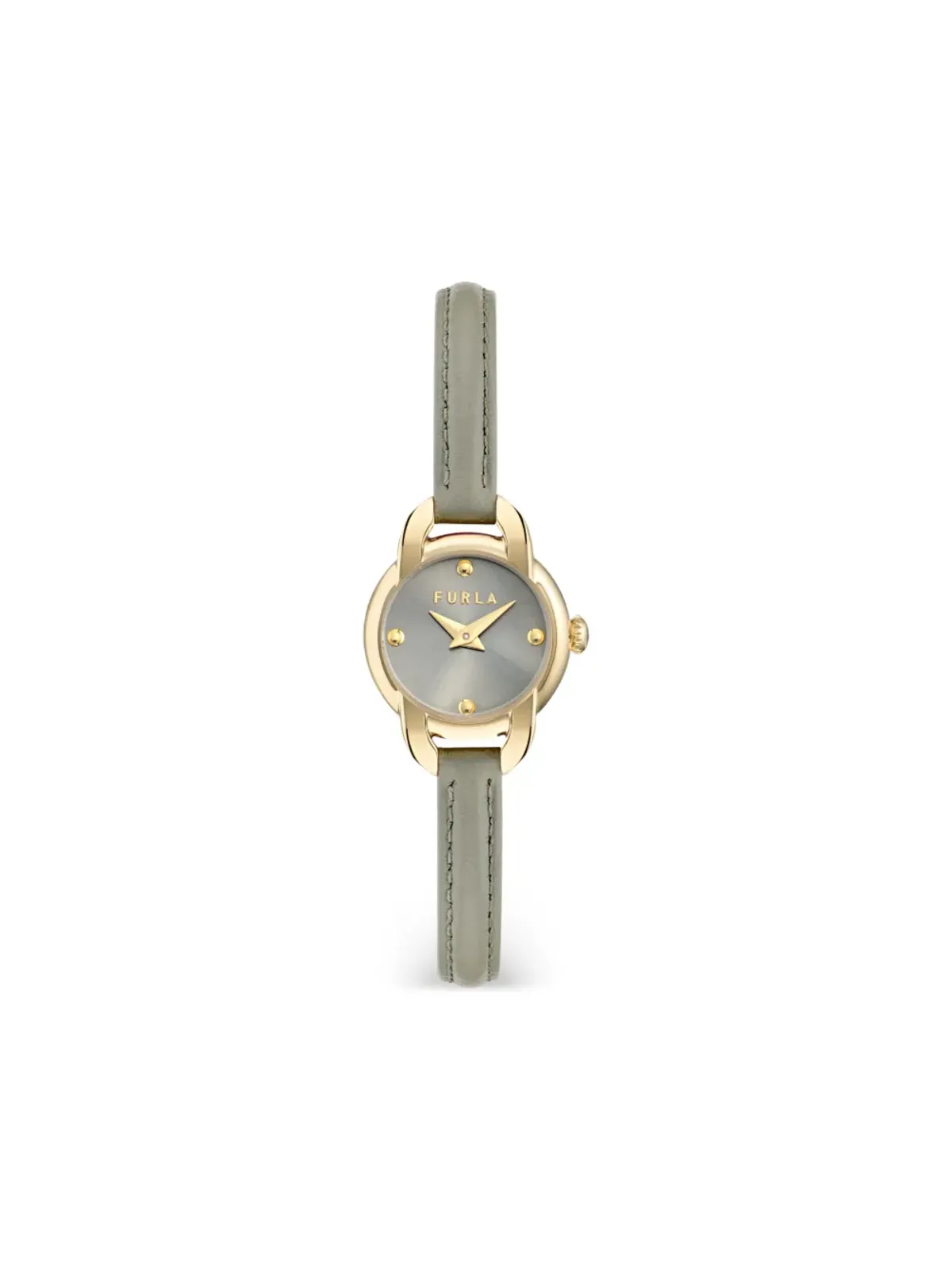 Furla レザーストラップ時計 グリーン - 画像1