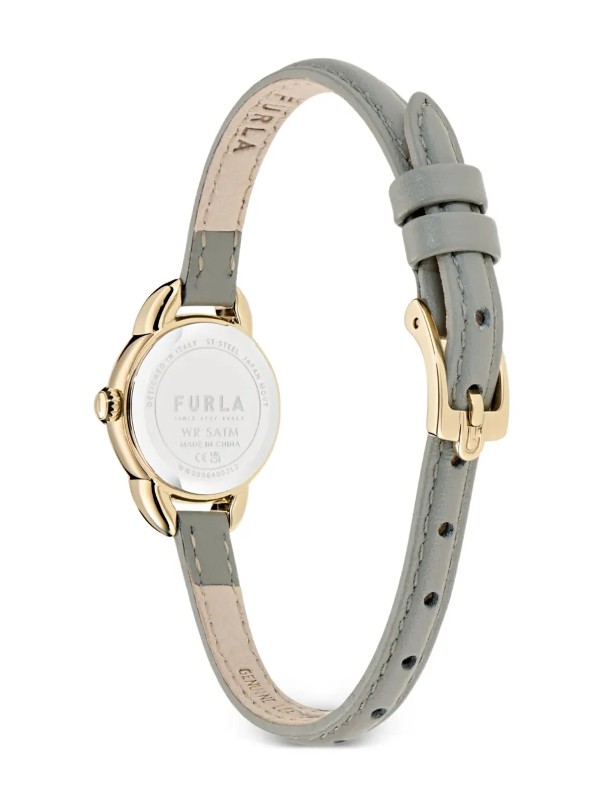 Furla レザーストラップ時計 グリーン - 画像4