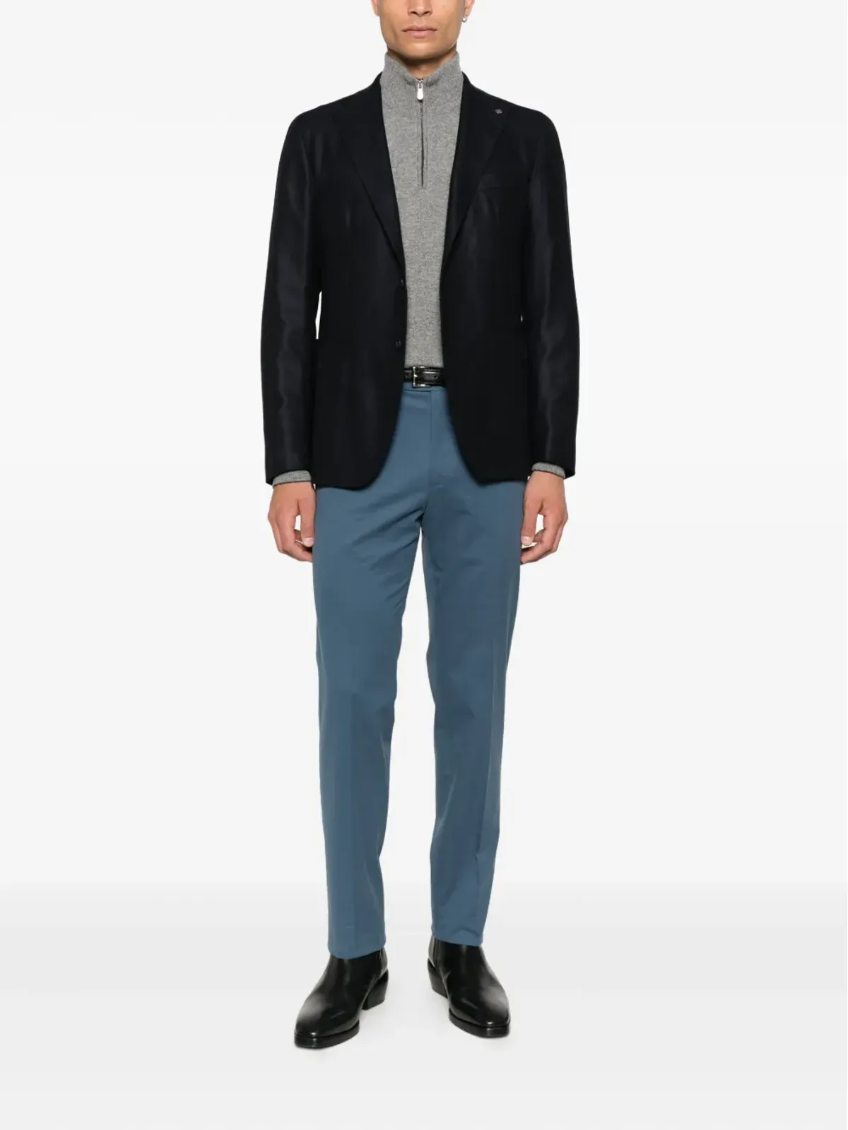Zegna concealed-fastening chinos - Blue - 画像2