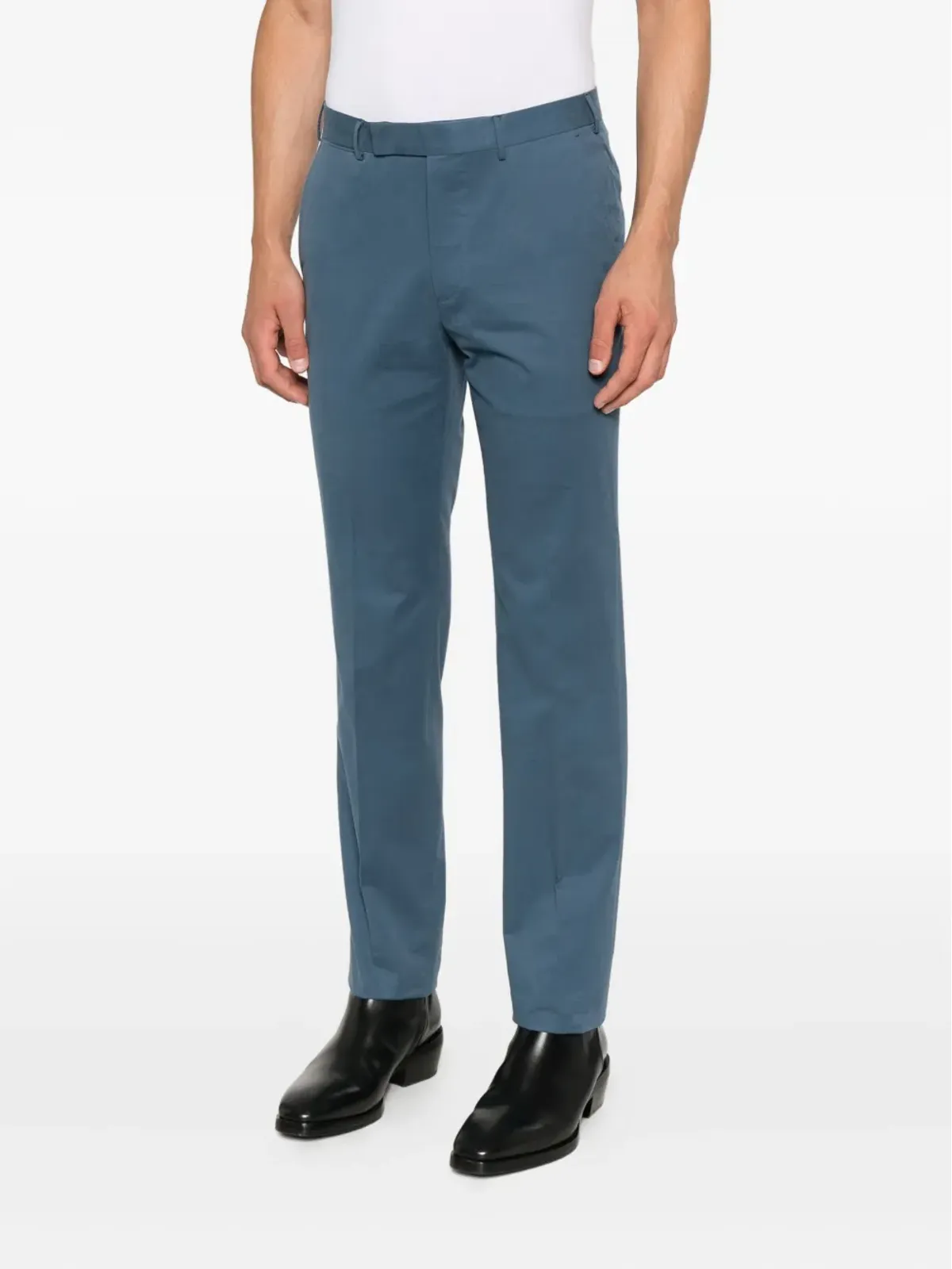 Zegna concealed-fastening chinos - Blue - 画像3