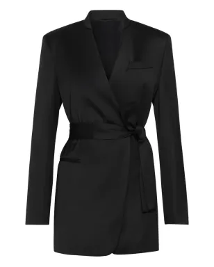 Brunello Cucinelli ベルト付きラップブレザー（ブラック） - サムネイル1