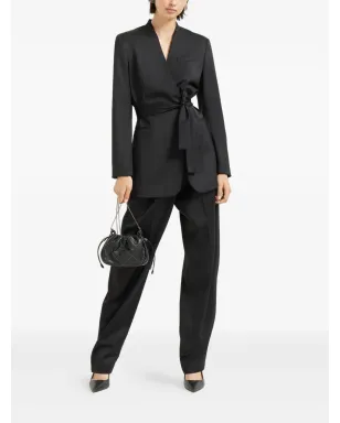 Brunello Cucinelli ベルト付きラップブレザー（ブラック） - サムネイル2