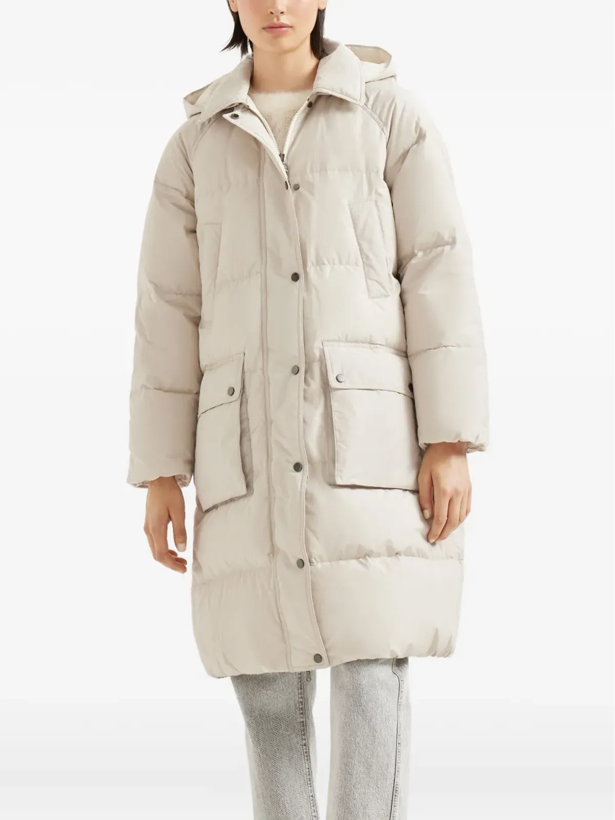 Brunello Cucinelli フード付きキルティングコート - 画像3