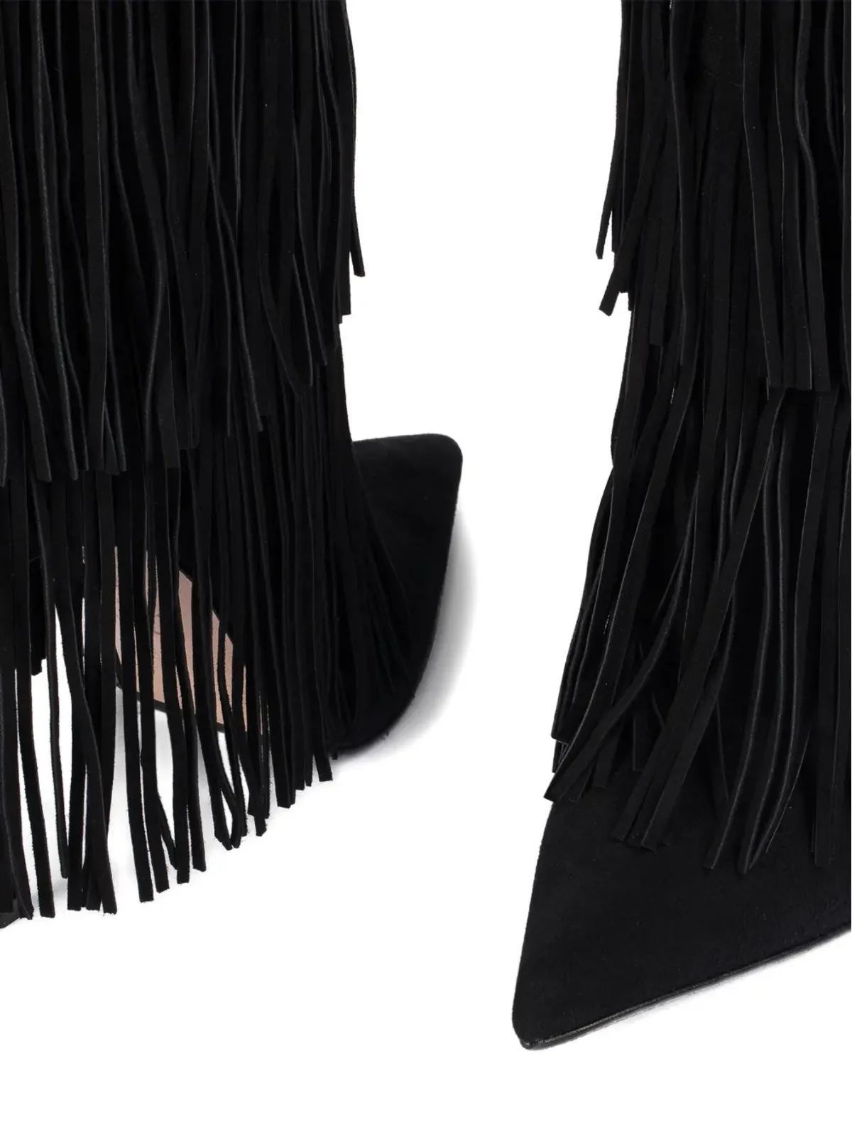 Le Silla 120mm Andy tiered-fringe suede boots - Black - 画像4