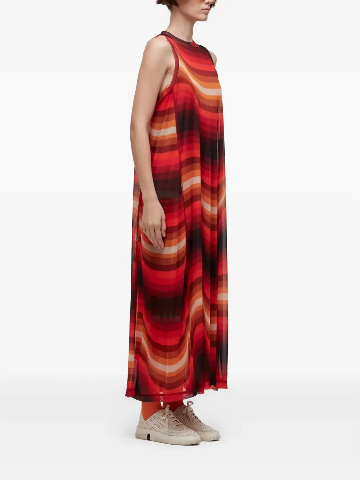 Osklen イパネマ ストライプデザインドレス - レッド - 画像2