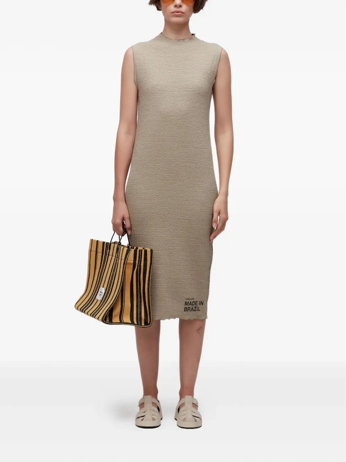 Osklen sleeveless midi dress - Neutrals - 画像2