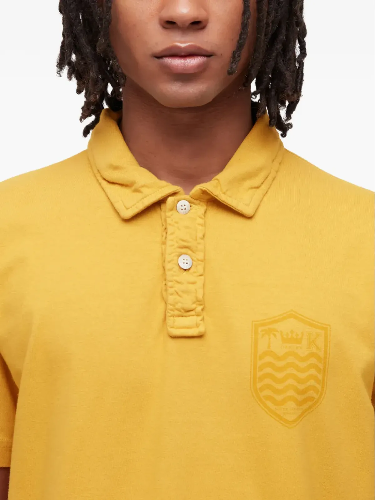 Osklen Stone printed-shield ポロシャツ - Yellow - 画像4