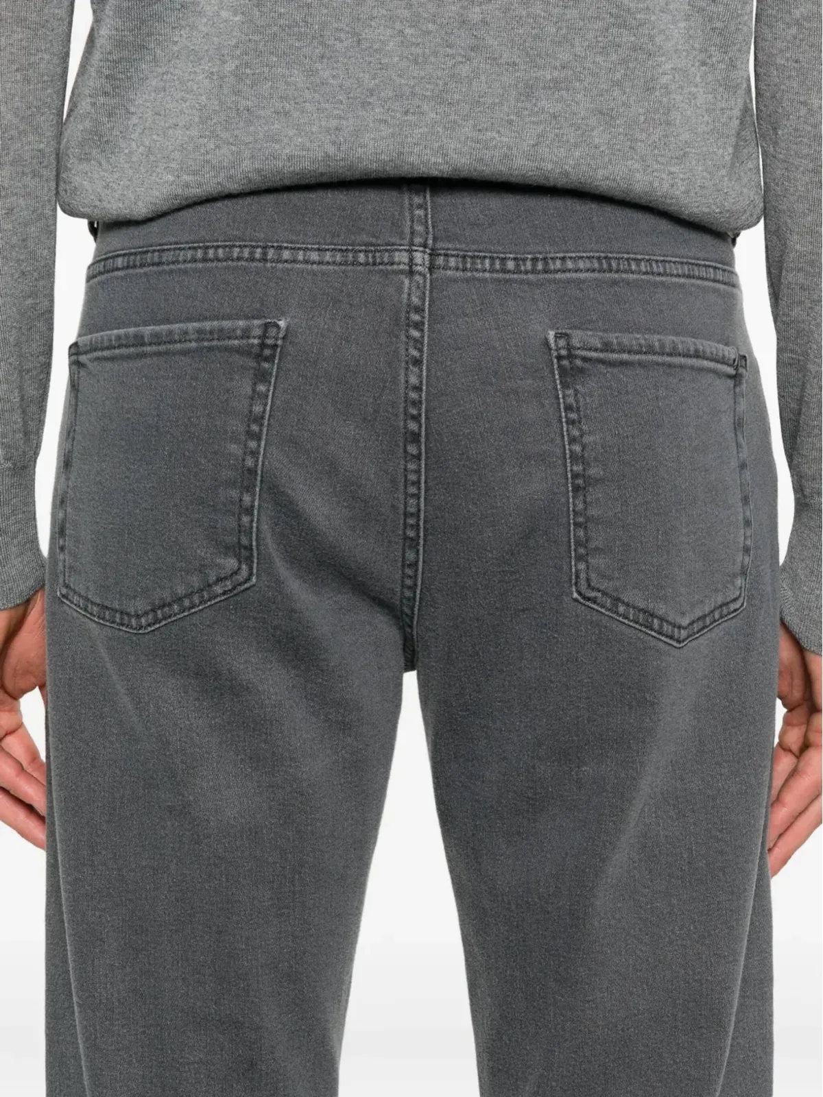 Canali グレーのコットンブレンドジーンズ - 画像5