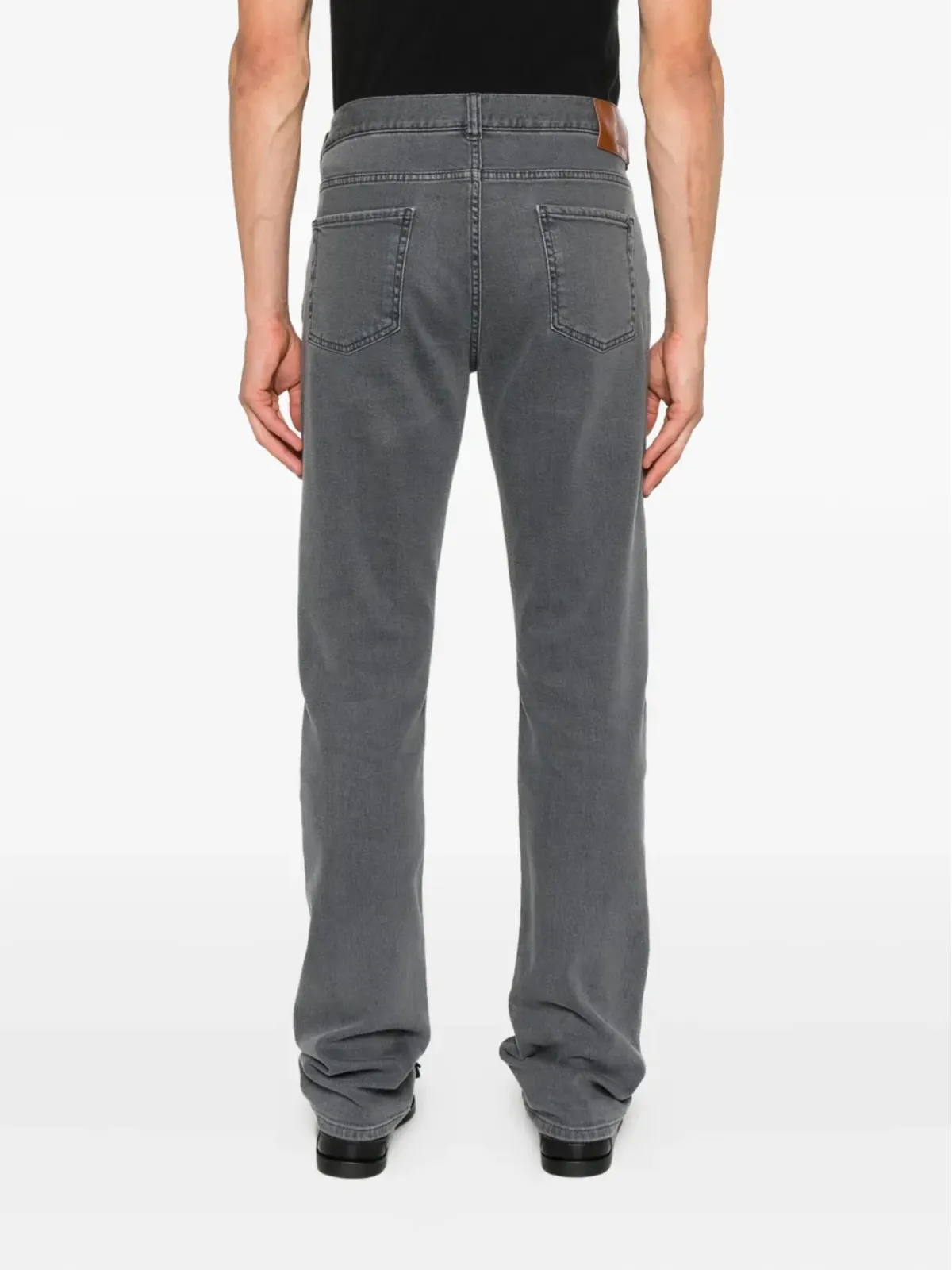 Canali グレーのコットンブレンドジーンズ - 画像4