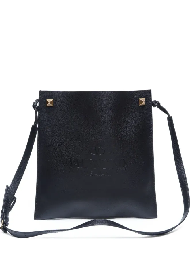 Valentino Garavani Pre-Owned Valentino Garavani ヴィンテージ 2010 ロゴエンボス ショルダーバッグ - ブラックの商品画像