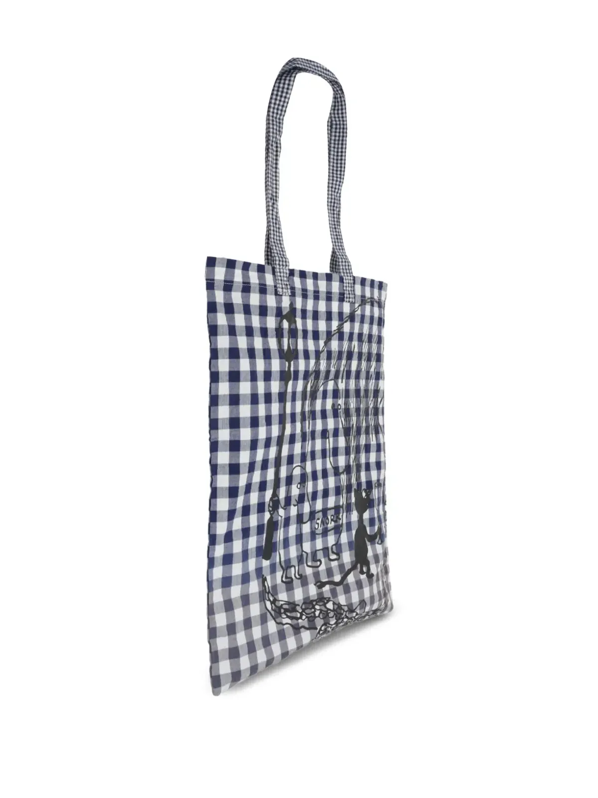 Comme des Garçons TAO ギンガムチェック柄 グラフィックプリント トートバッグ - 画像3