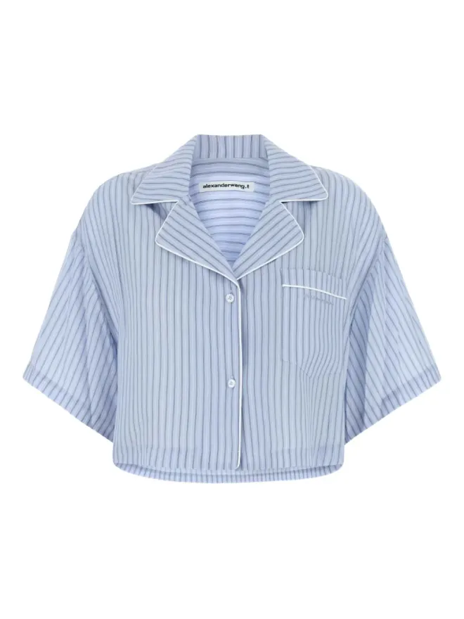 Alexander Wang Alexander Wang ストライプ半袖シャツ ブルーの商品画像