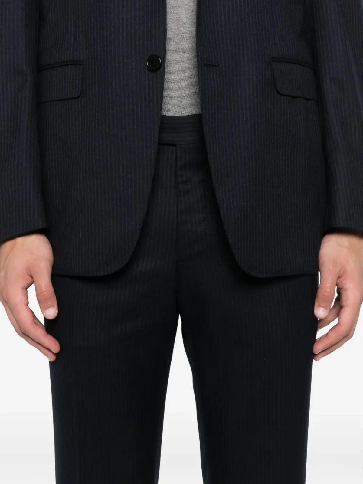 Canali ピンストライプスーツ ブルー - 画像5
