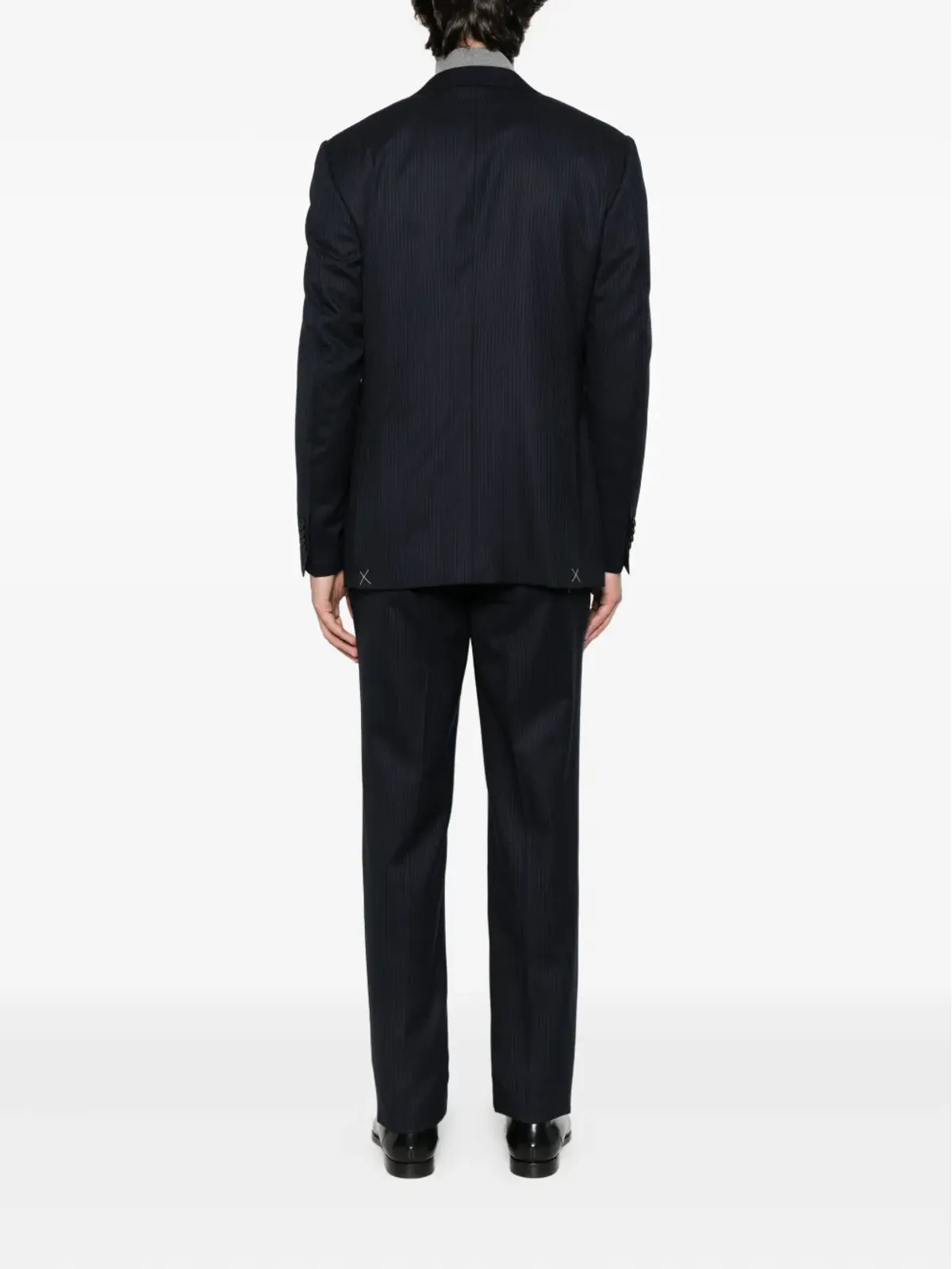 Canali ピンストライプスーツ ブルー - 画像3