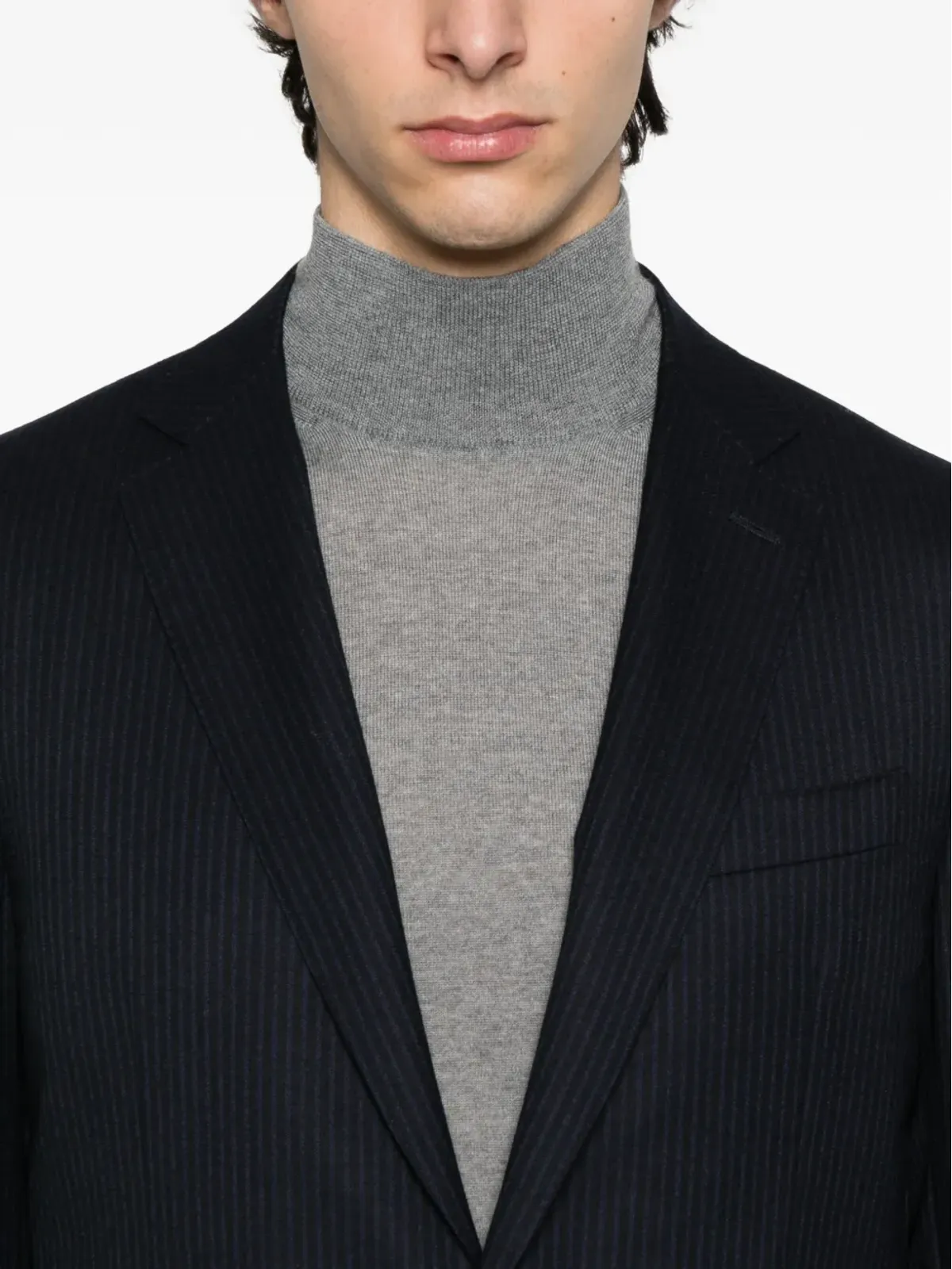 Canali ピンストライプスーツ ブルー - 画像4