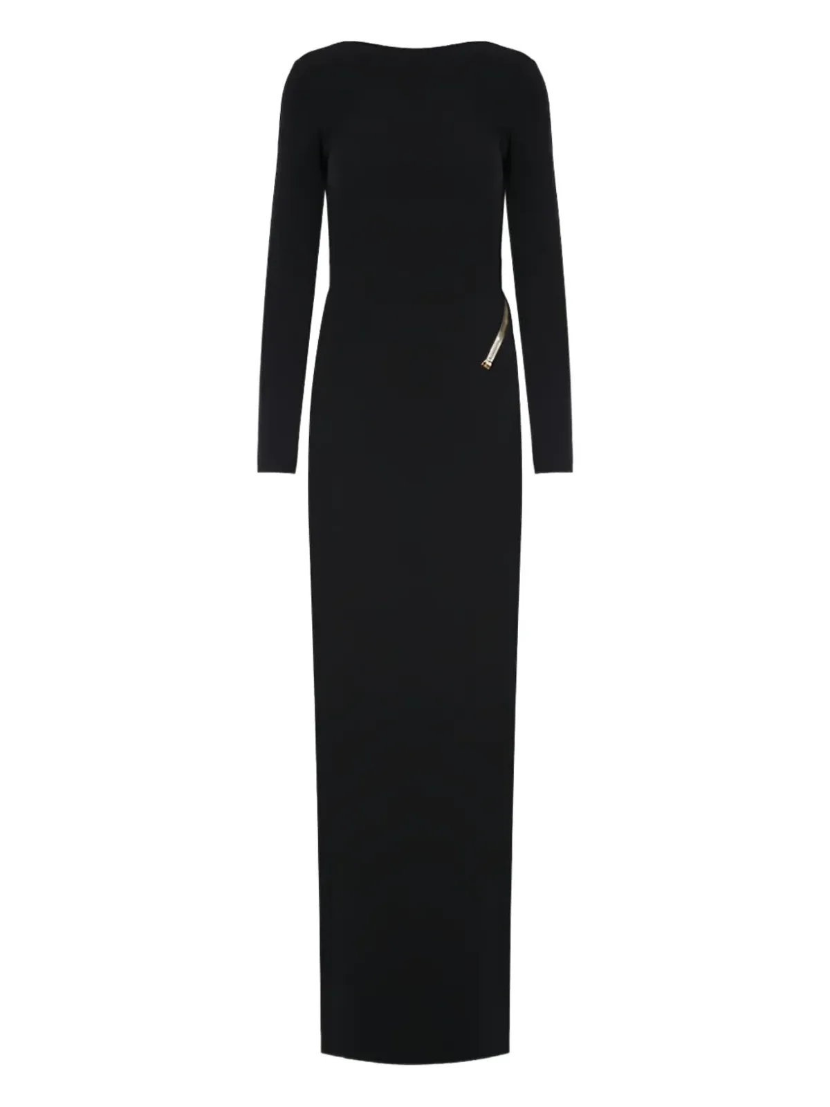 TOM FORD オープンバック サイドジップ マキシドレス ブラック - 画像2