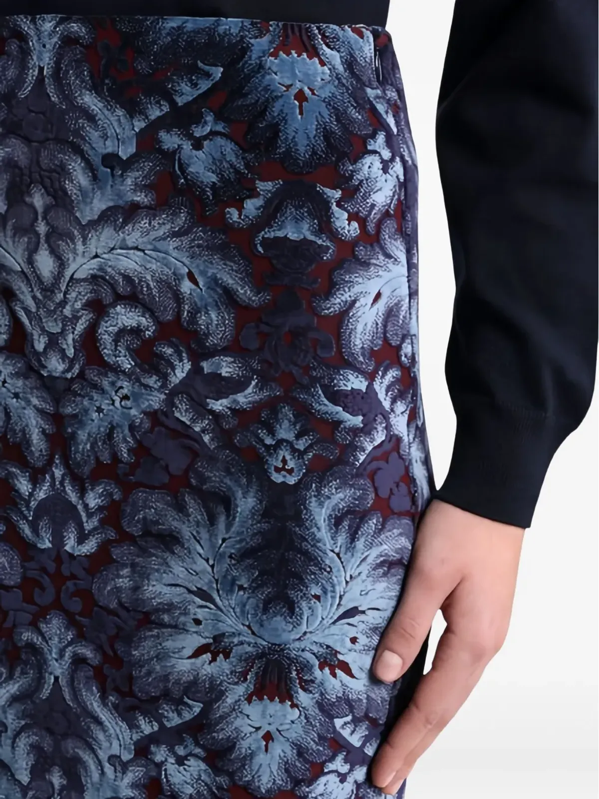 ETRO ダマスク柄 ペンシルミディスカート - ブルー - 画像4