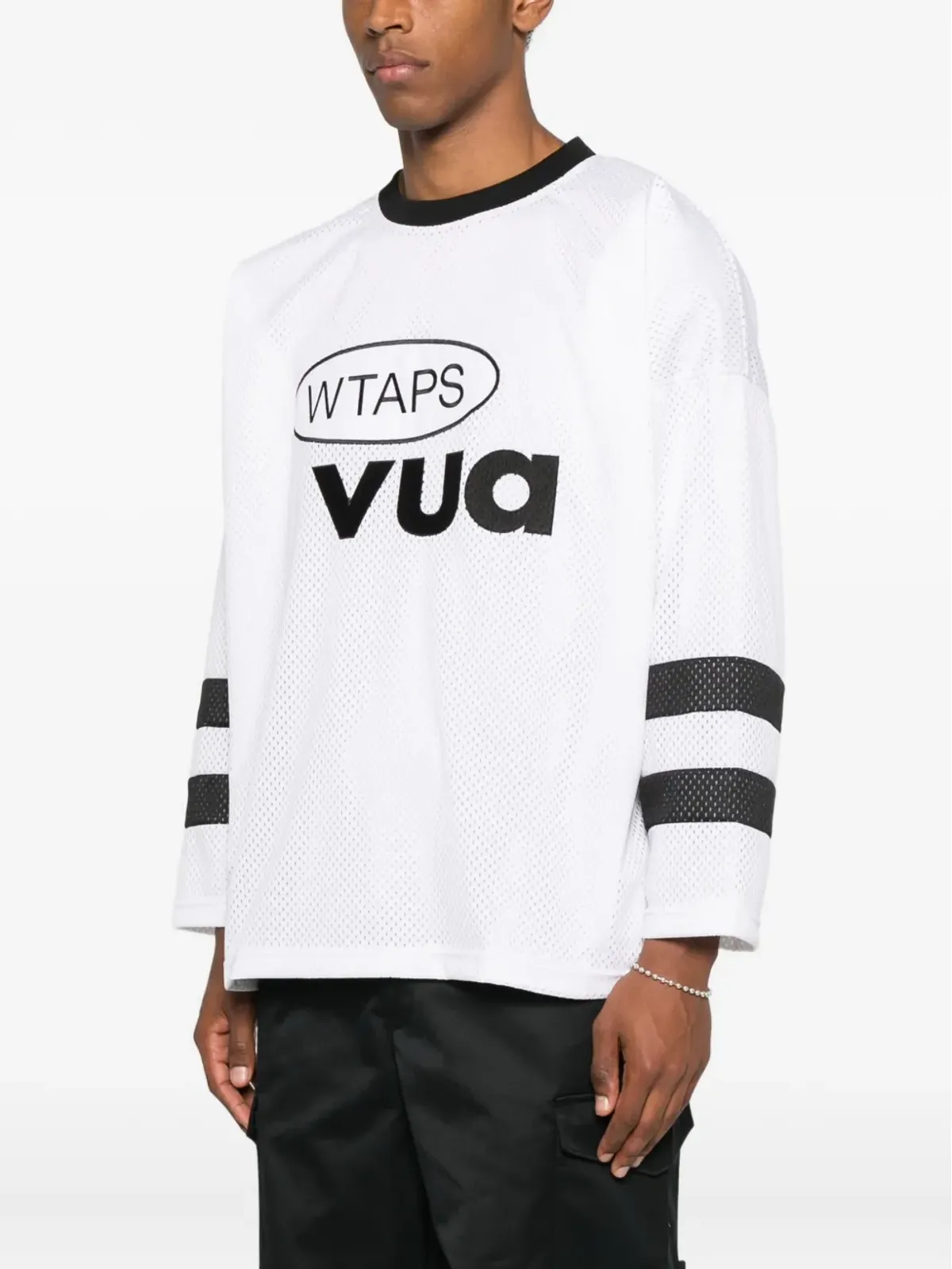 WTAPS Netminder ロゴ入りストライプディテール Tシャツ - 画像3