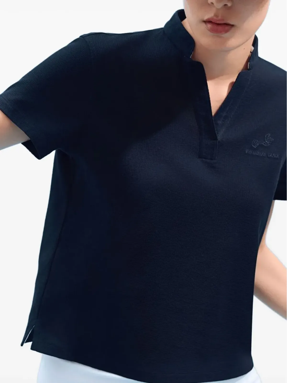 Shanghai Tang Tang Playmaker collared short-sleeve T-shirt - Black - 画像2