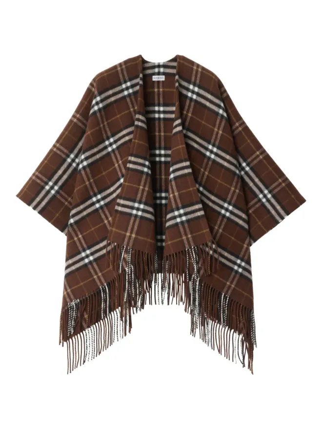 Burberry Burberry タータンチェックケープ - Brownの商品画像